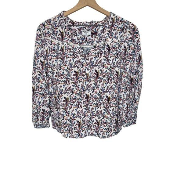 UNTUCKIT Women's XL Annika Rayon Floral Paisley Top Blouse Summer Multicolor - Picture 2 of 10